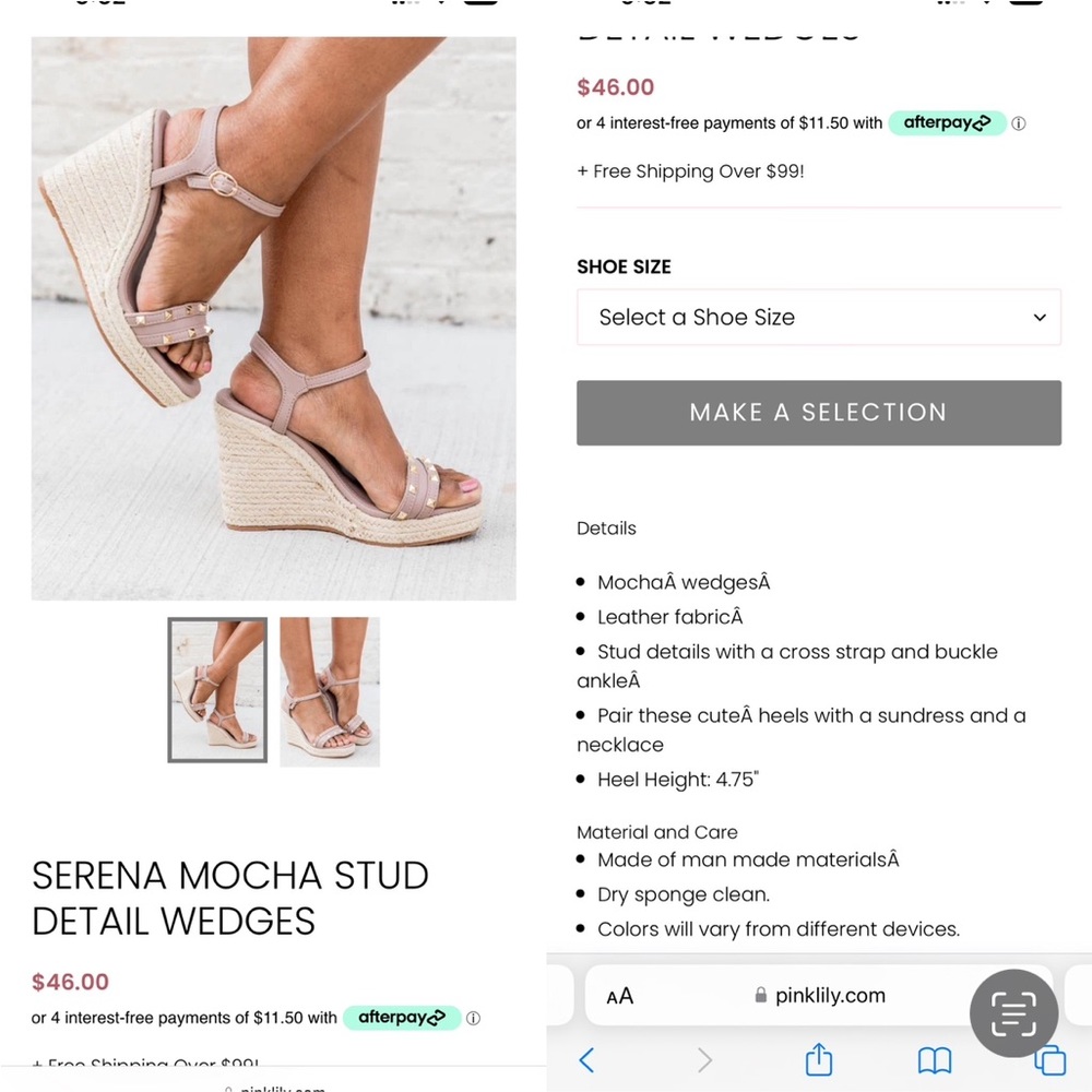 Serena stud wedge sandals